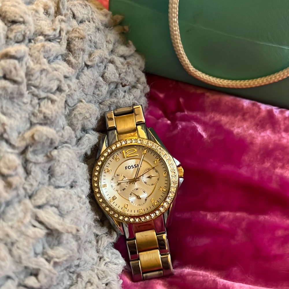 Fossil Two-tone chronograph watch